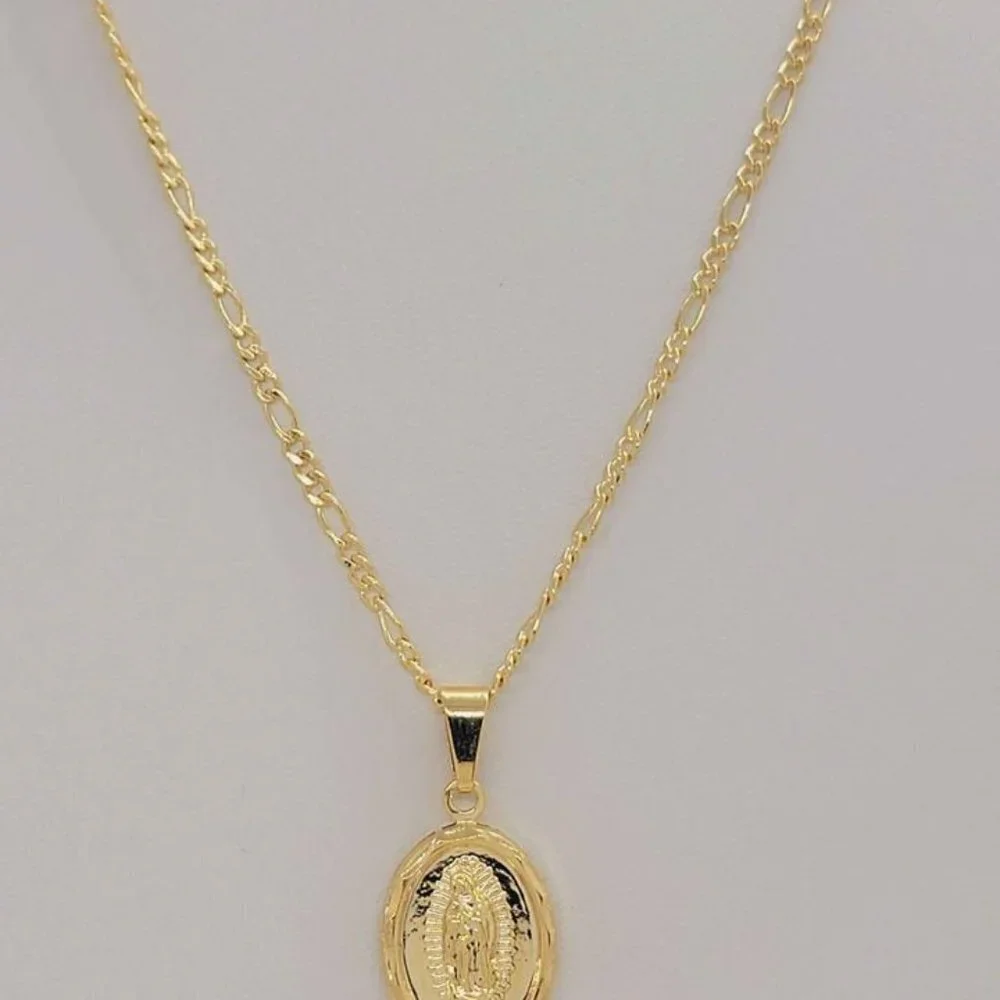 Brand New Brazilian 18k Gold Filled Virgen de Guadalupe Necklace - Picture 3 of 5